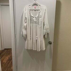 Lilly Pulitzer White Embroidered Long Sleeve Dress